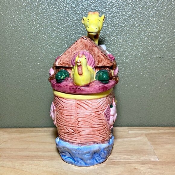 NOAH’S SS ARK 9 x 5 Ceramic Cookie Jar Canister New World Specialties Pre-owned - Picture 3 of 10
